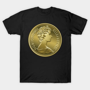 British coin 5 pence with Queen Elizabeth II T-Shirt